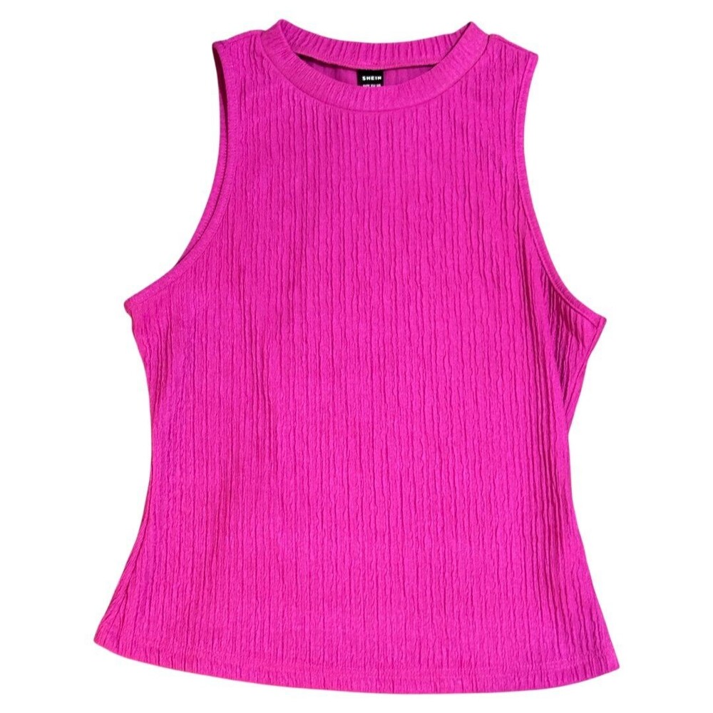 Hot Pink Sleeveless Round Neck Tank NWOT